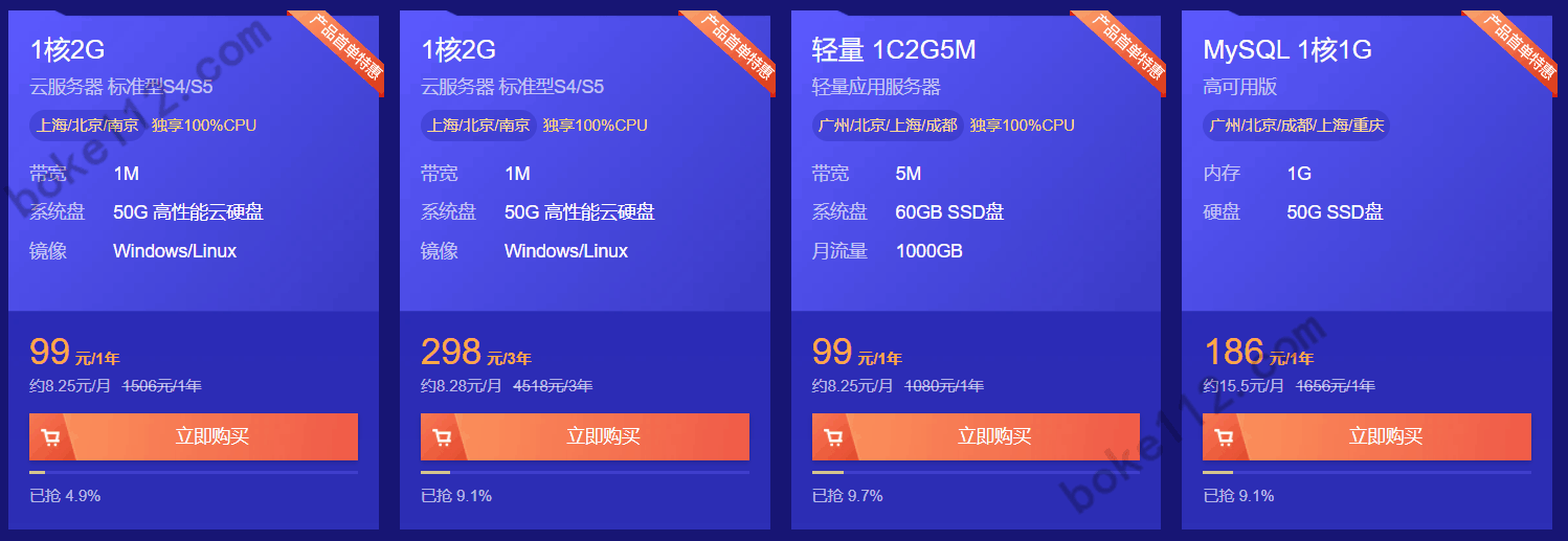 2021国内入门级云服务器1核2G推荐：阿里云和腾讯云 - 第2张 - 懿古今(www.yigujin.cn)